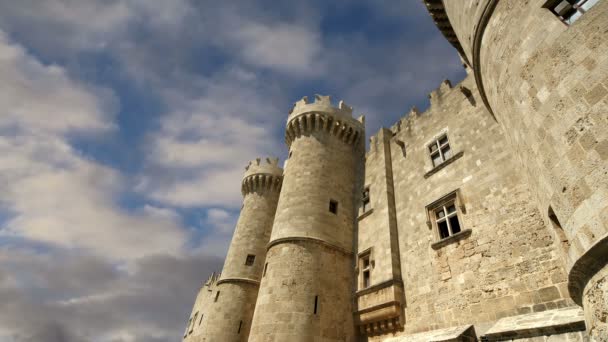 로즈 섬, 그리스, 로즈, 로즈, 로즈의 방문 해야 박물관의 중세 마을에 유명한 기사 그랜드 마스터 궁전 (castello)의 상징 — 비디오