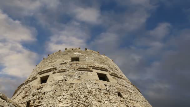 Rhodes Tower of St. Nicholas, Greece  (time lapse) — Stock Video