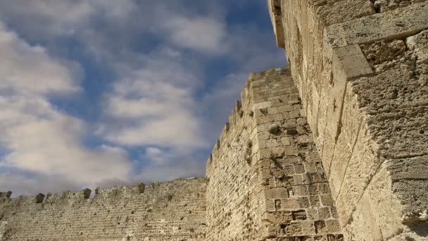 Mura medievali della città di Rodi, Grecia (time lapse ) — Video Stock