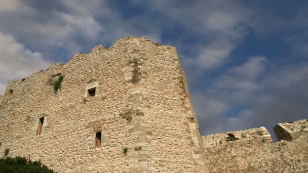 Castillo medieval de Kritinia en Rodas, Grecia, Dodecaneso — Vídeo de stock