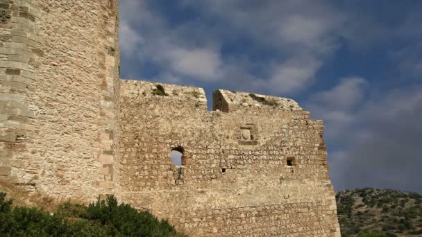 Středověký hrad Kritinia v Jižní Sporady Rhodos, Řecko, — Stock video