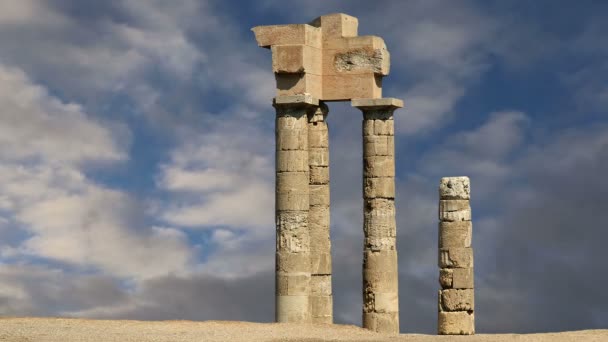 Apollo tempel på Akropolis i Rhodos, Grekland — Stockvideo