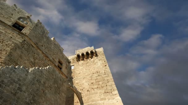 Acrópolis de Linods en Rhodos Antiguo sitio arqueológico, Grecia — Vídeos de Stock