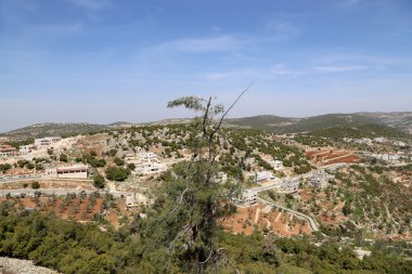 Yukarıdan peyzaj manzaralı Ajloun fort, Jordan
