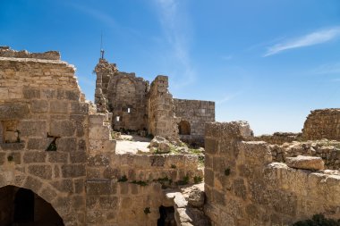 Ayyubid kale Ajloun içinde Kuzey Jordan, Orta Doğu 12 yüzyılda inşa edilmiş