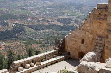 Ayyubid kale Ajloun içinde Kuzey Jordan, Orta Doğu 12 yüzyılda inşa edilmiş