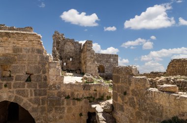 Ayyubid kale Ajloun içinde Kuzey Jordan, Orta Doğu 12 yüzyılda inşa edilmiş