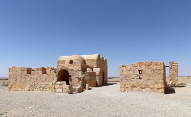 Quseir (Kasr) Amra çöl castle yakınındaki Amman, Jordan. Dünya Mirası ünlü fresk 's ile. 8. yüzyılda inşa edilmiş