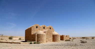 Quseir (Kasr) Amra çöl castle yakınındaki Amman, Jordan. Dünya Mirası ünlü fresk 's ile. 8. yüzyılda inşa edilmiş
