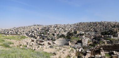 Amman'ın manzarası, Jordan, Ortadoğu görünümünü