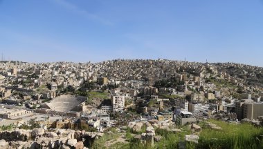 Amman'ın manzarası, Jordan, Ortadoğu görünümünü