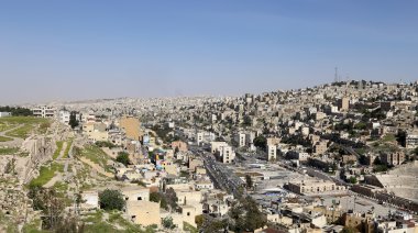 Amman'ın manzarası, Jordan, Ortadoğu görünümünü