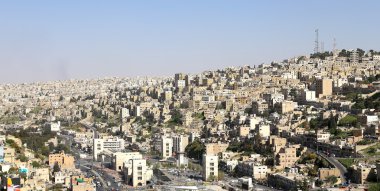 Amman'ın manzarası, Jordan, Ortadoğu görünümünü