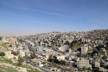Amman'ın manzarası, Jordan, Ortadoğu görünümünü