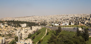 Amman'ın manzarası, Jordan, Ortadoğu görünümünü