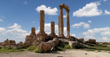 Herkül Tapınağı, Roma Korint sütunları Kalesi Hill, amman, Ürdün