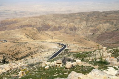 Dağ manzarası (havadan görünümü), Jordan, Ortadoğu çöl