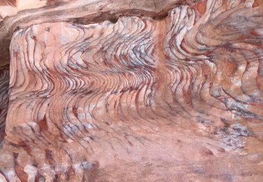 Petra, Jordan 1.2km uzun yolda (Siq olarak) kaya parçası