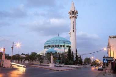 Kral Abdullah Camii gece Amman, Jordan