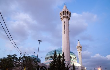 Kral Abdullah Camii gece Amman, Jordan