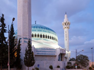 Kral Abdullah Camii gece Amman, Jordan