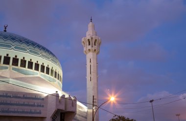 Kral Abdullah Camii gece Amman, Jordan