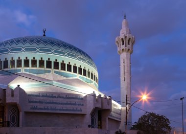 Kral Abdullah Camii gece Amman, Jordan