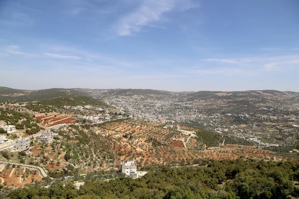 Vista paisagem de cima com Ajloun fort, Jordânia — Fotografia de Stock