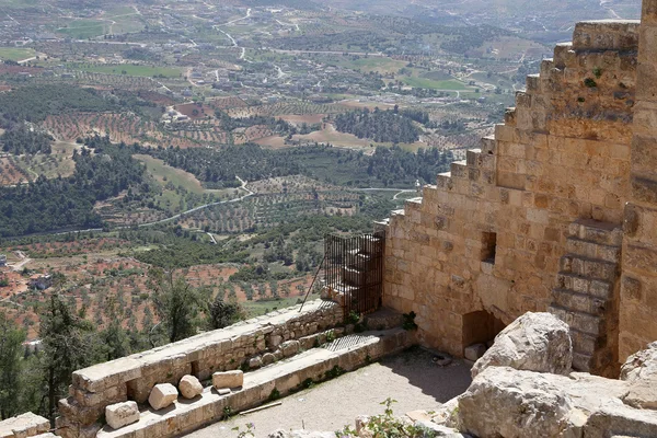 De Ajjoebiden kasteel van Fes in noordelijke Jordan, gebouwd in de 12e eeuw, Midden-Oosten — Stockfoto