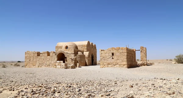 Quseir (Qasr) Castelo do deserto de Amra, perto de Amã, Jordânia. Património mundial com afrescos famosos. Construído no século VIII — Fotografia de Stock
