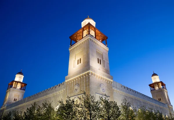 Mesquita King Hussein Bin Talal em Amã (à noite), Jordânia — Fotografia de Stock