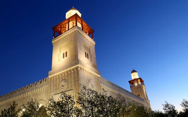 Mesquita King Hussein Bin Talal em Amã (à noite), Jordânia — Fotografia de Stock