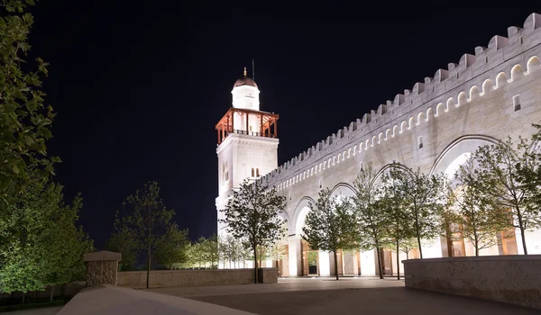 King Hussein Bin Talal mosque in Amman (at night), Jordan — Stock Photo, Image