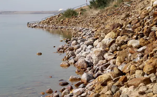 Küste des Toten Meeres bei Jordanien, Naher Osten — Stockfoto