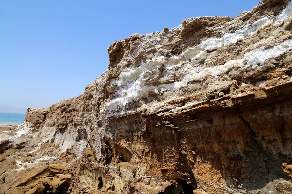 Sal marina muerta en Jordania, Oriente Medio — Foto de Stock