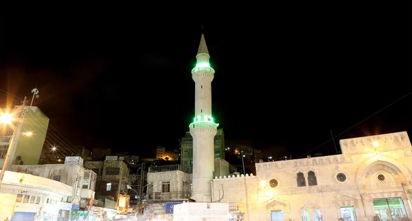 Moschee in der Nacht in Amman, Jordanien — Stockfoto