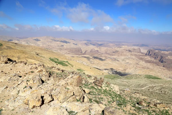 Wüste Berglandschaft (Luftaufnahme), Jordanien, Naher Osten — Stockfoto