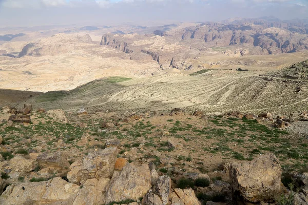 Wüste Berglandschaft (Luftaufnahme), Jordanien, Naher Osten — Stockfoto