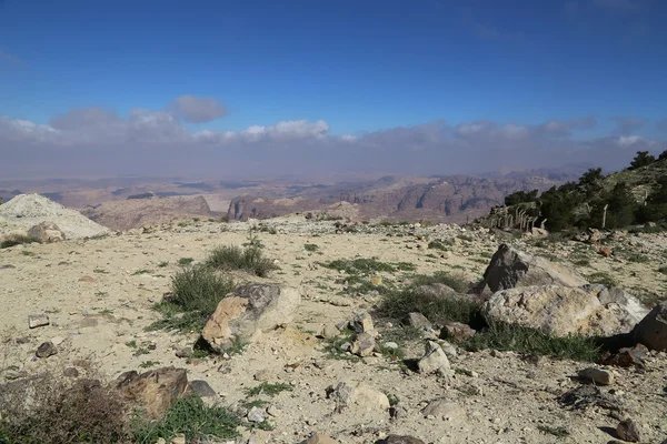 Deserto paisagem montanhosa (vista aérea), Jordânia, Médio Oriente — Fotografia de Stock