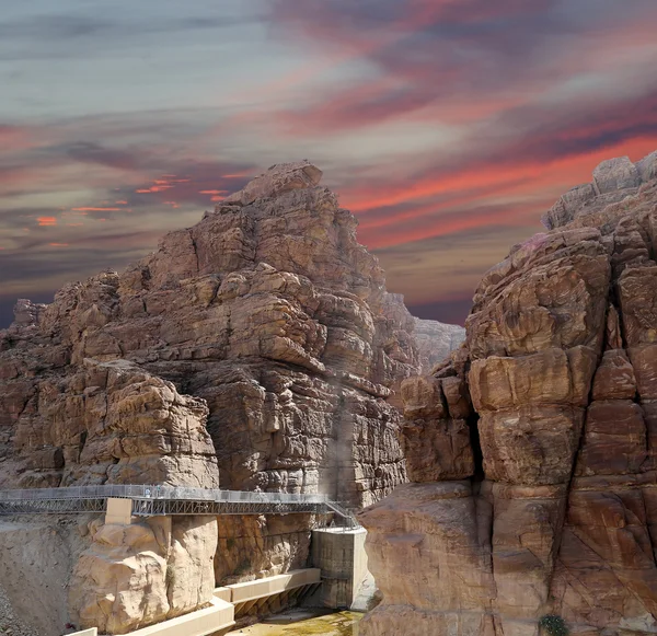 Skały Wadi Mujib - park narodowy położony w okolicy Morza Martwego, Jordan — Zdjęcie stockowe