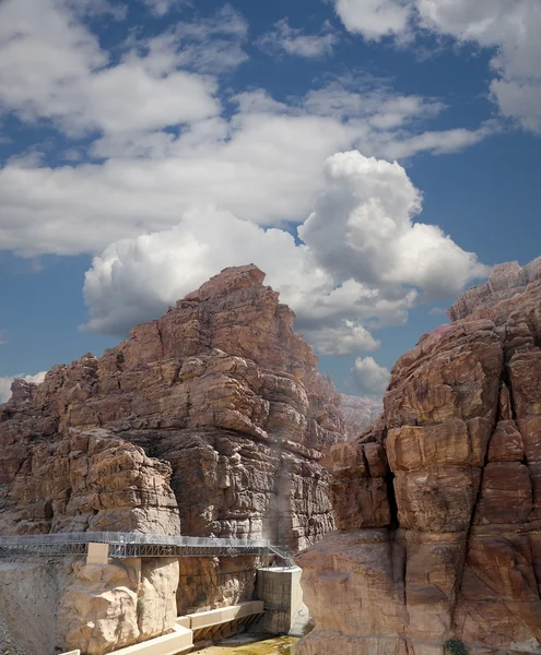 Horniny Wádí Múdžib – národní park se nachází v oblasti mrtvého moře, Jordan — Stock fotografie