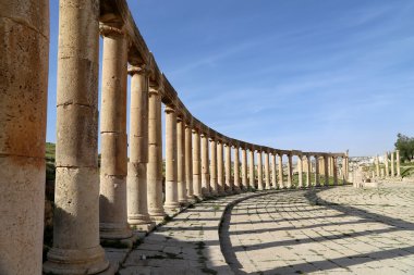 Forum (Oval Plaza)  in Gerasa (Jerash), Jordan clipart