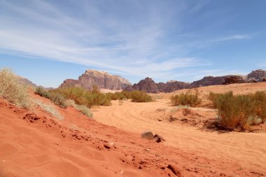 Wadi Rum çöl olarak da bilinen The Valley ayın Güney Jordan kumtaşı ve granit kayaya oyulmuş bir vadi olduğunu.
