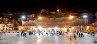 Roman Theatre in Amman (at night), Jordan clipart