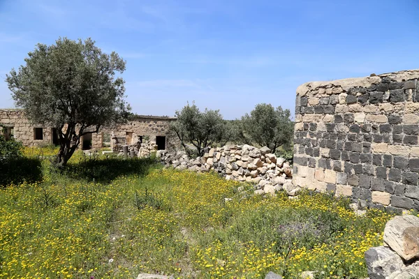 Ruines romaines à Umm Qais (Umm Qays) est une ville dans le nord de la Jordanie près du site de l'ancienne ville de Gadara — Photo