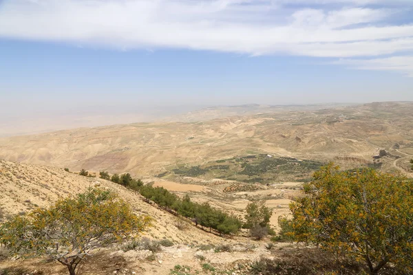 Deserto paisagem montanhosa, Jordânia, Médio Oriente — Fotografia de Stock