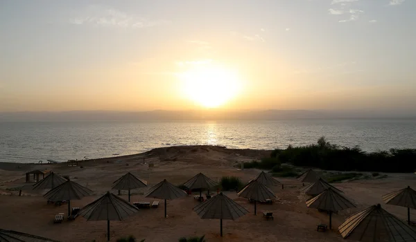 Pôr do sol do mar Morto, Jordânia, Médio Oriente — Fotografia de Stock