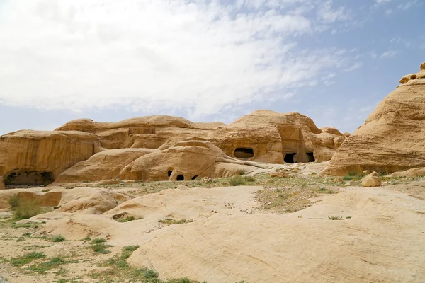 Petra, Jordánia, Közel-Kelet hegyei. Petra 1985 óta az UNESCO Világörökség része. — Stock Fotó