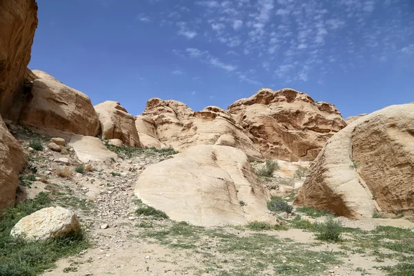 佩特拉山脉，约旦，中东。Petra自1985年以来一直是联合国教科文组织的世界遗产 — 图库照片