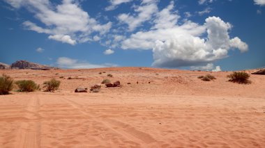 Wadi rum çöl de ay Vadisi'nin güney Ürdün kumtaşı ve granit kaya 60 km doğusunda Akabe kesilmiş bir vadi olduğunu.